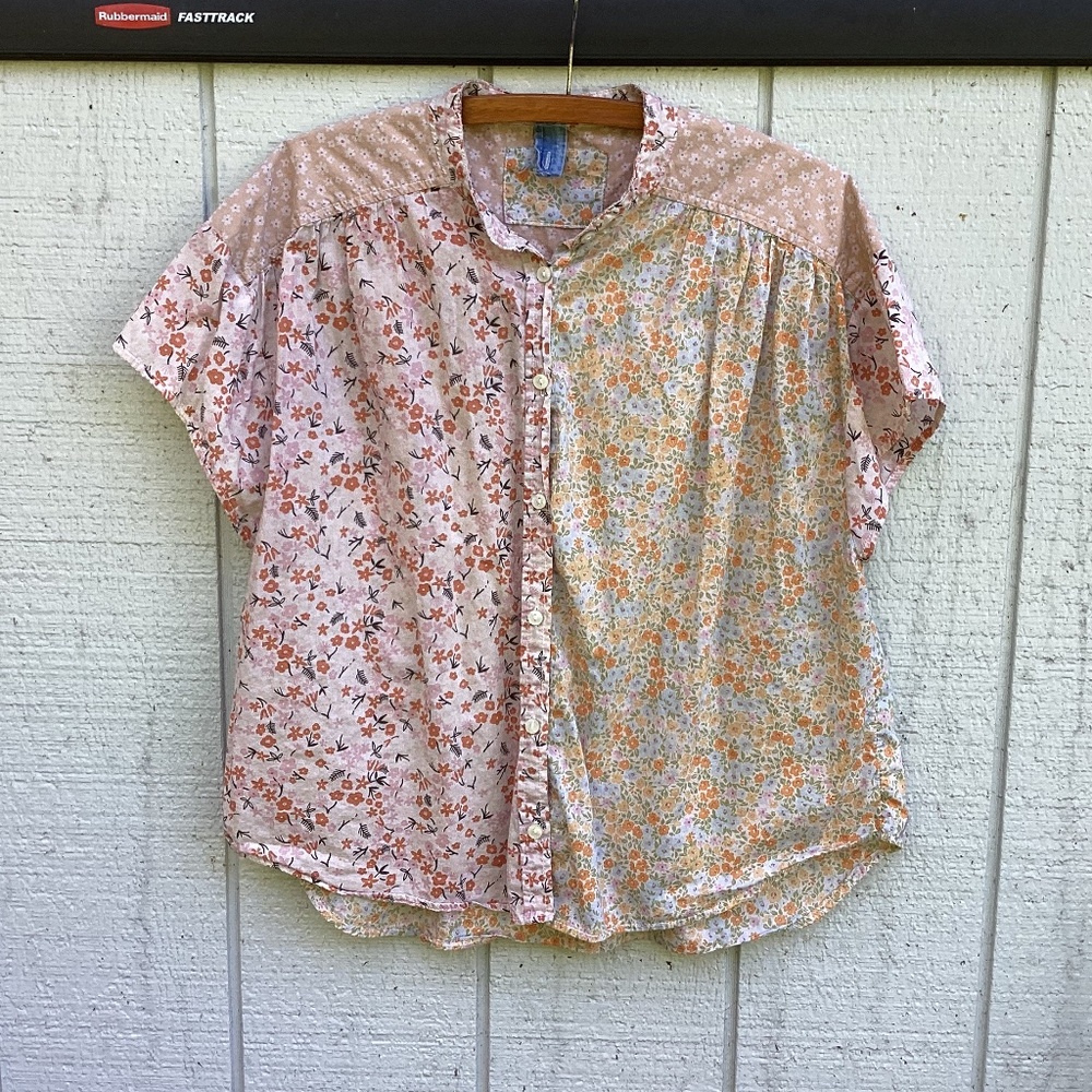 handmate Cotton peasant SHIRT top OOAK